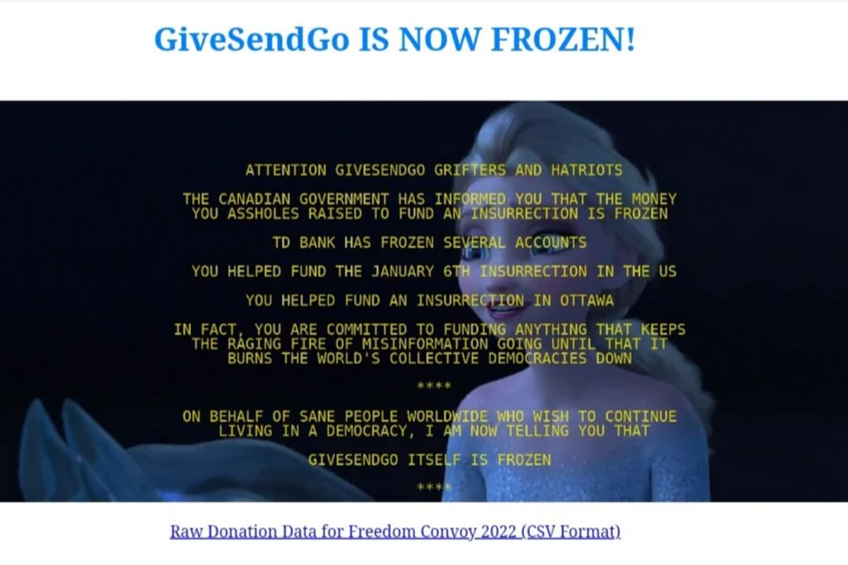 Christian Crowdfunding Site Raising Money For 'Freedom Convoy' Hacked By Disney Fans