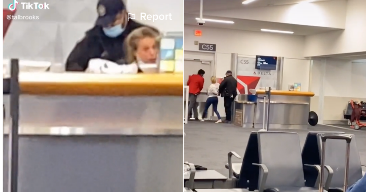 Passengers Laugh As 'Hysterical' Woman Gets Arrested At Airport Gate After Throwing Tantrum