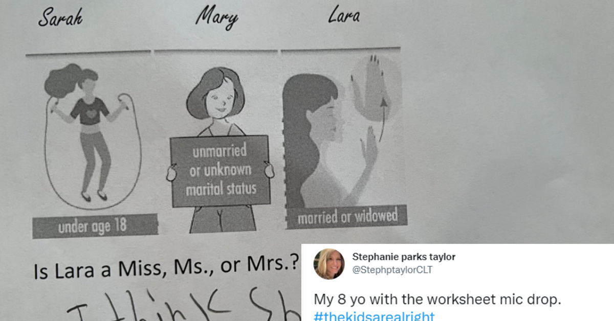 8-Year-Old's 'Mic Drop' Response To Overtly Sexist Homework Question Has Twitter Cheering