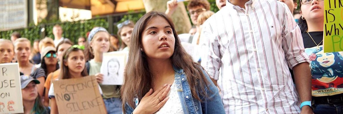 Girl in climate change protest