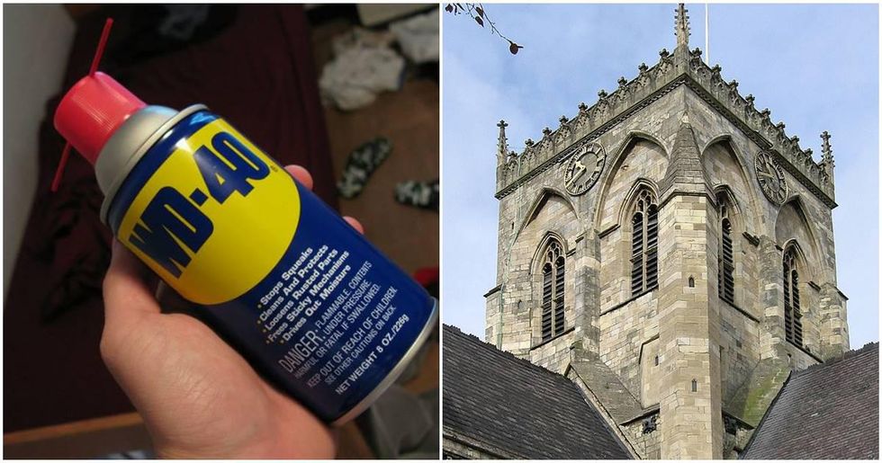 A church faced a £50,000 bill to fix its historic clock. Two guys did it with two cans of WD-40.
