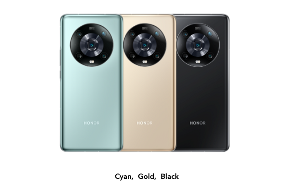 Photo of Honor Magic 4 Pro Smartphone in Cyan, Gold and Black