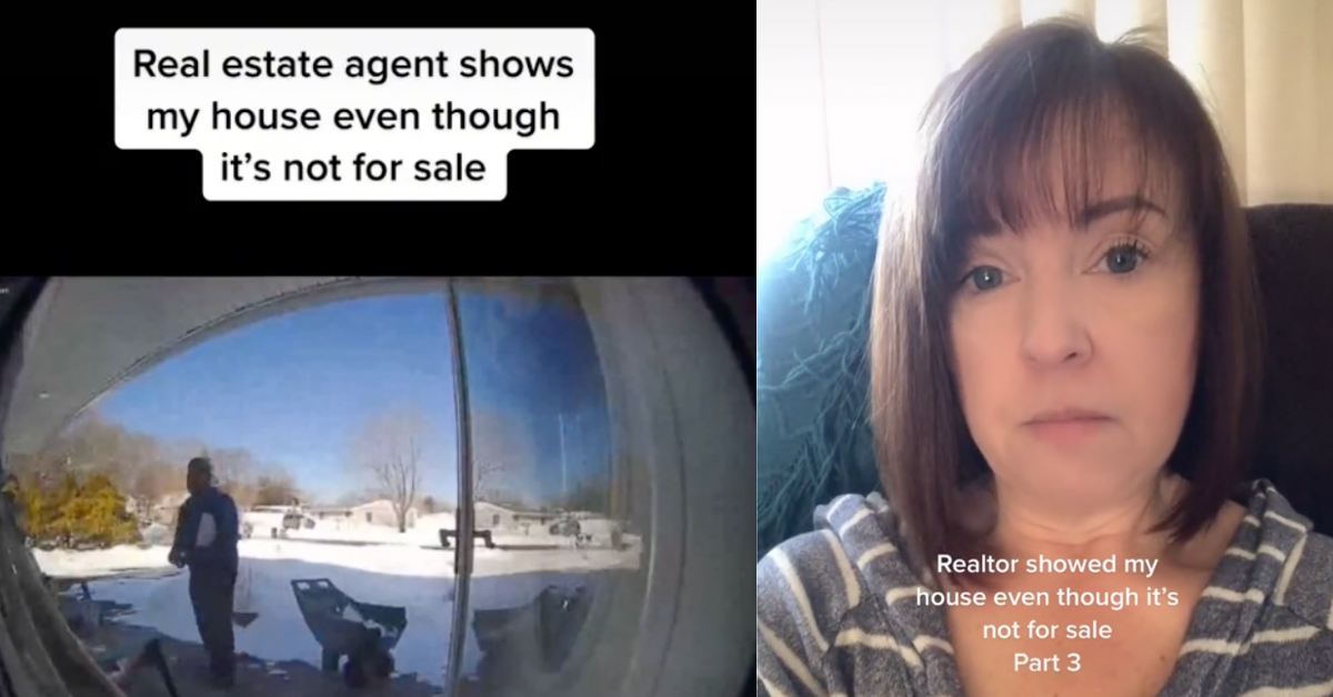 TikToker Horrified After Doorbell Cam Catches Real Estate Agent Showing Her Not-For-Sale Home
