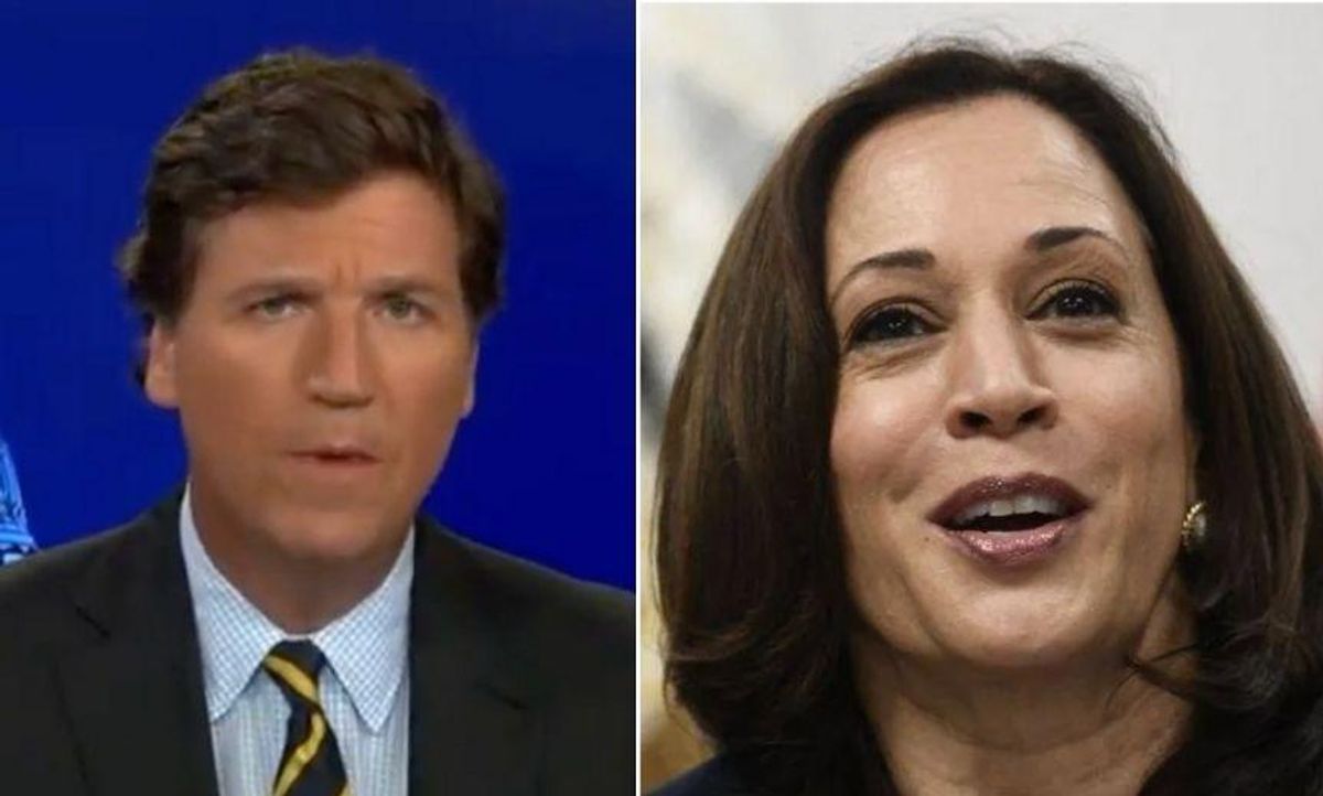 Tucker Ridiculed for Somehow Blaming Kamala Harris for His Misguided Support for Putin