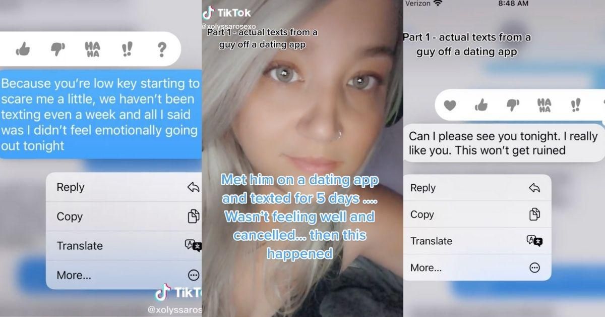 Woman Stunned After Guy From Dating App Sends Her Increasingly Alarming Texts After She Cancels Date