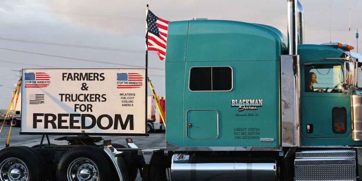 Convoy of American truckers hits Washington, DC, takes laps on the Beltway