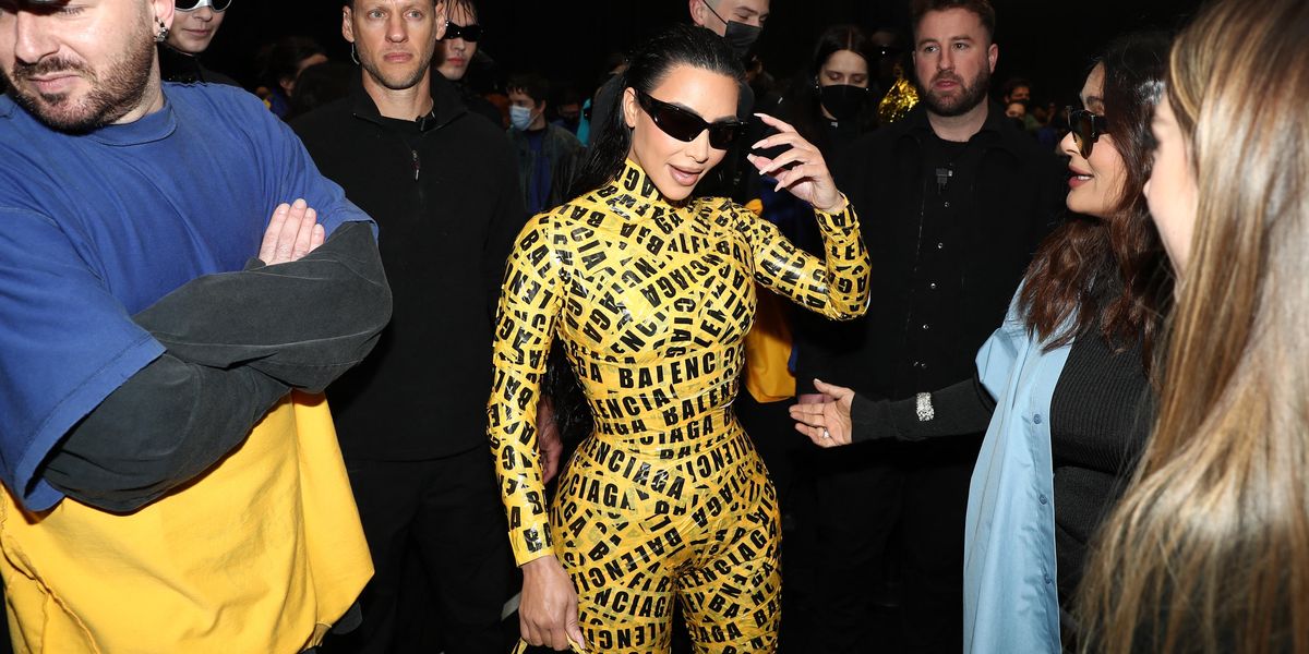 How Kim Kardashian Wrapped Herself in Yellow Balenciaga Tape