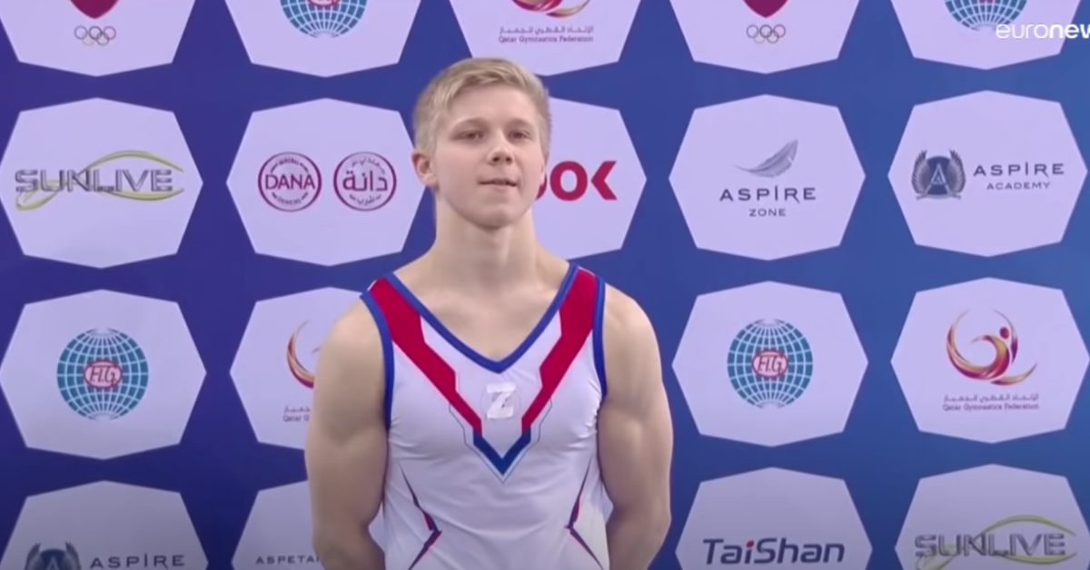Russian Gymnast Sparks Outrage By Wearing Pro-Russian Symbol On Chest Next To Ukrainian Competitor