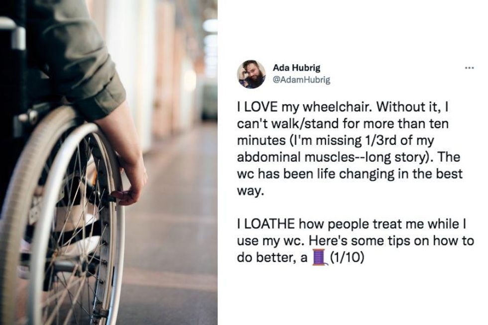 Person who uses a wheelchair shares tips for being less weird around them