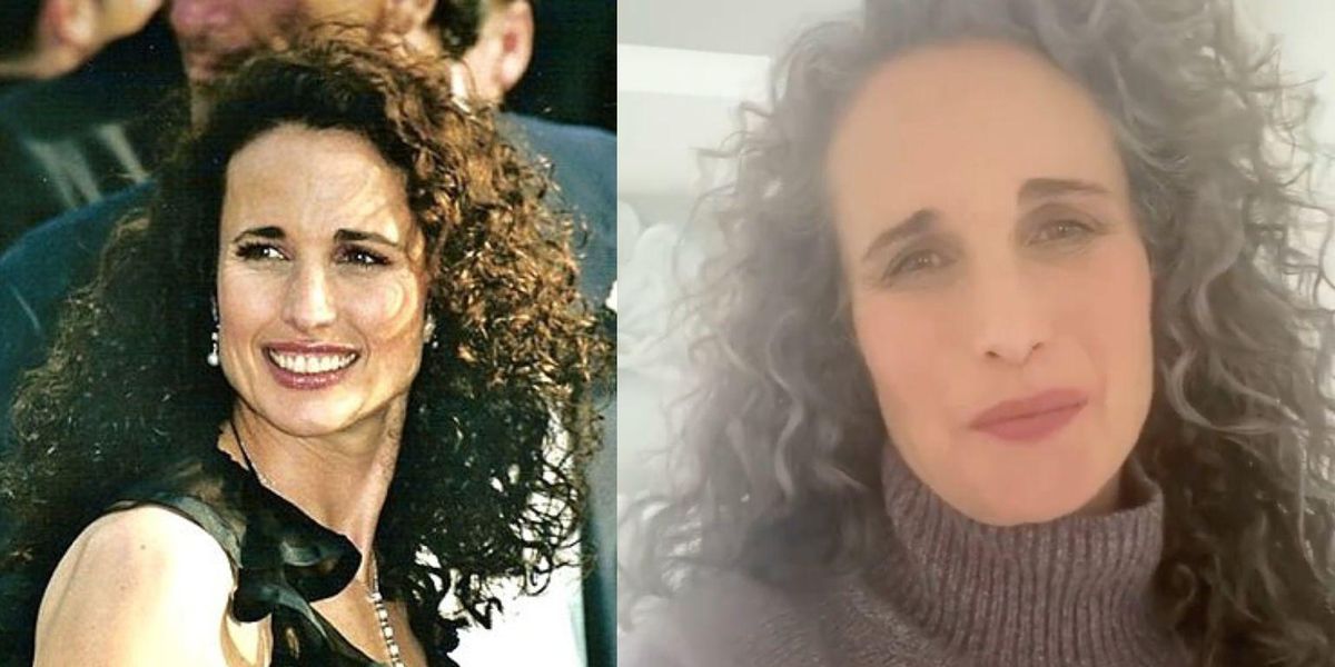 Andie MacDowell shows what we can all learn about beauty and age from the gray hair movement