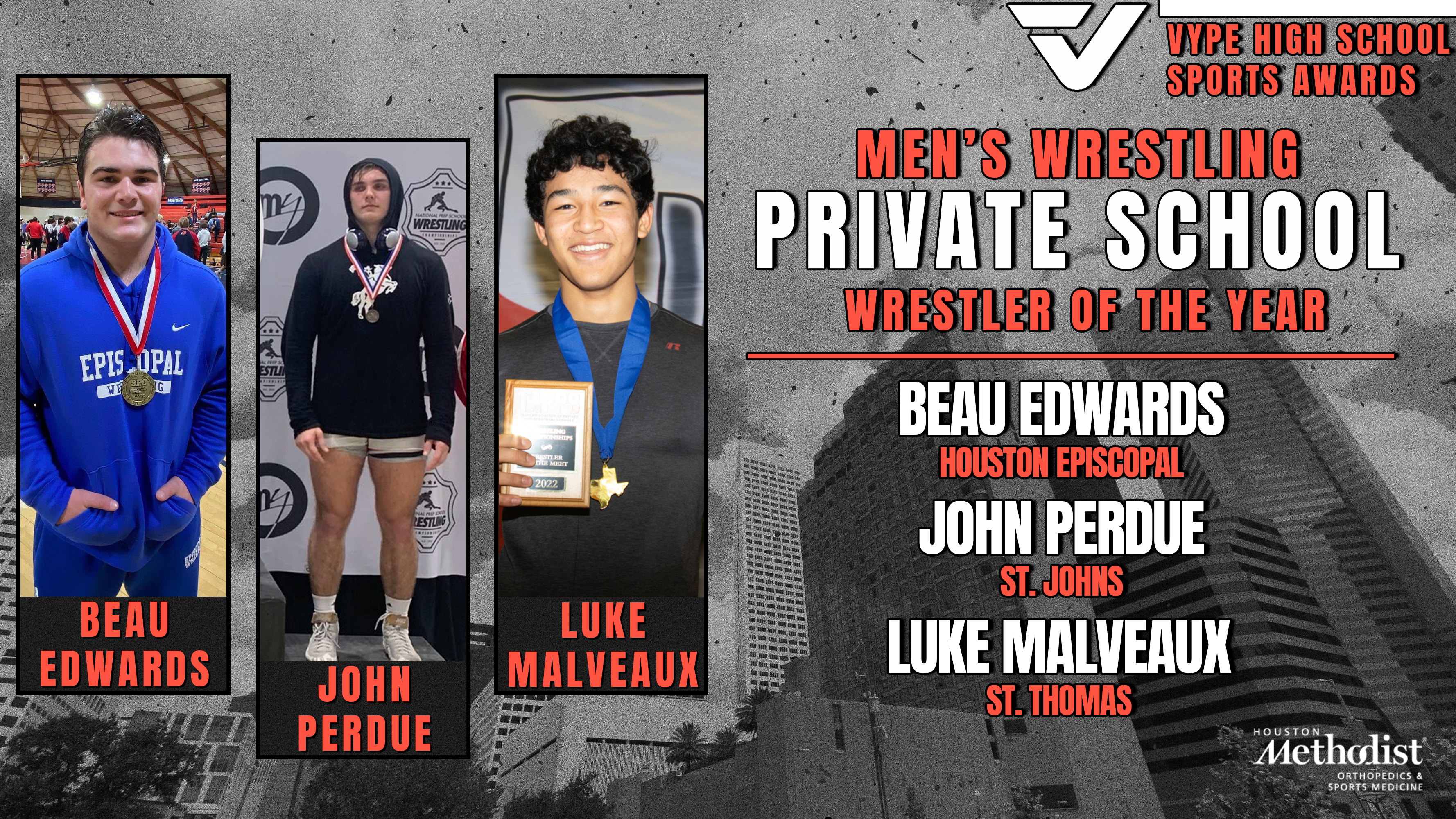 VYPE AWARDS: Private School Wrestling presented by Houston Methodist Orthopedics & Sports Medicine