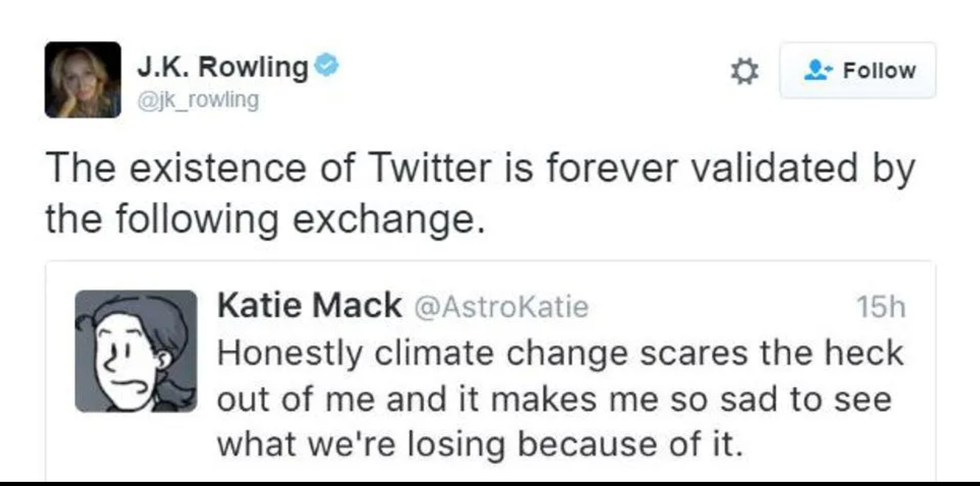 J. K. Rowling, famous writer, heckler