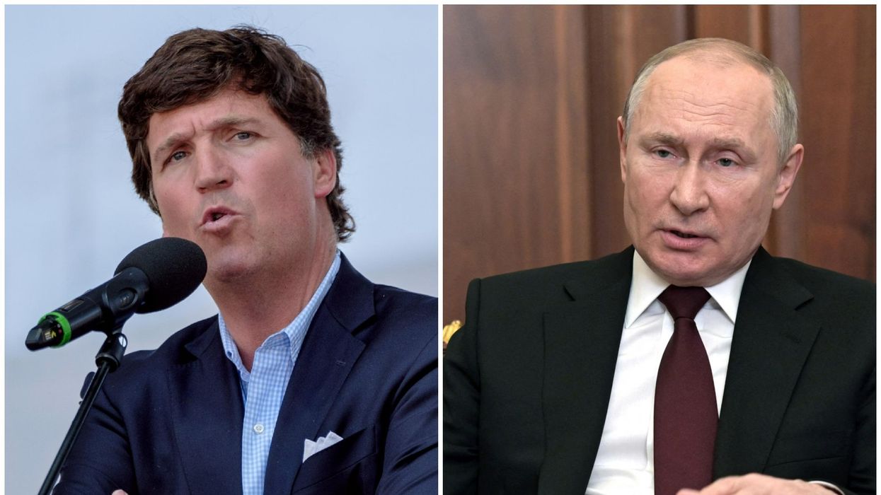 Fox News Host Tucker Carlson and Russian President Putin