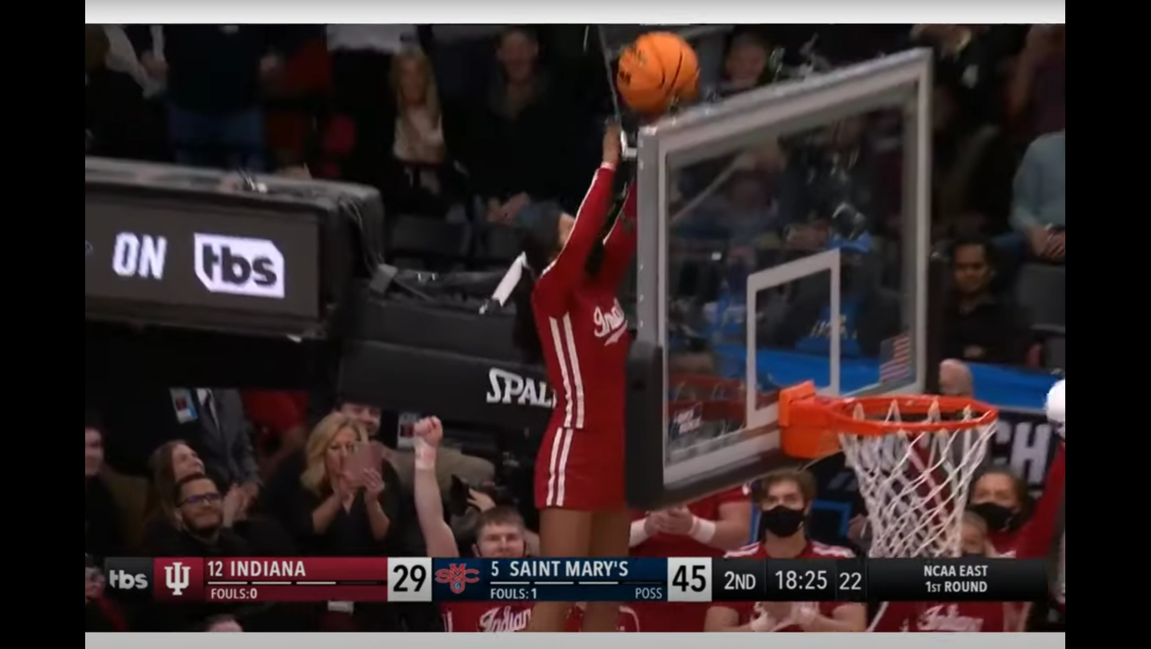 cheerleader saves stuck basketball