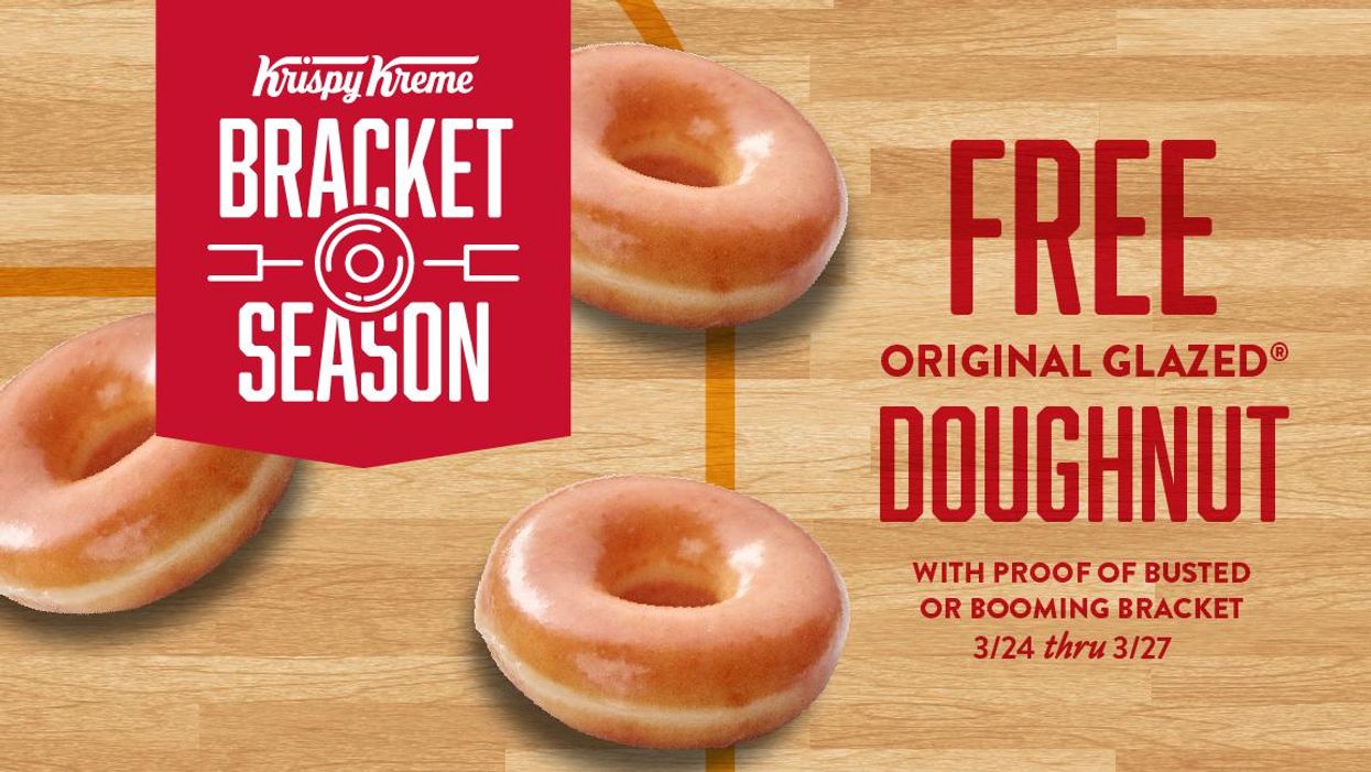 Krispy Kreme will give you a free doughnut just for showing your bracket