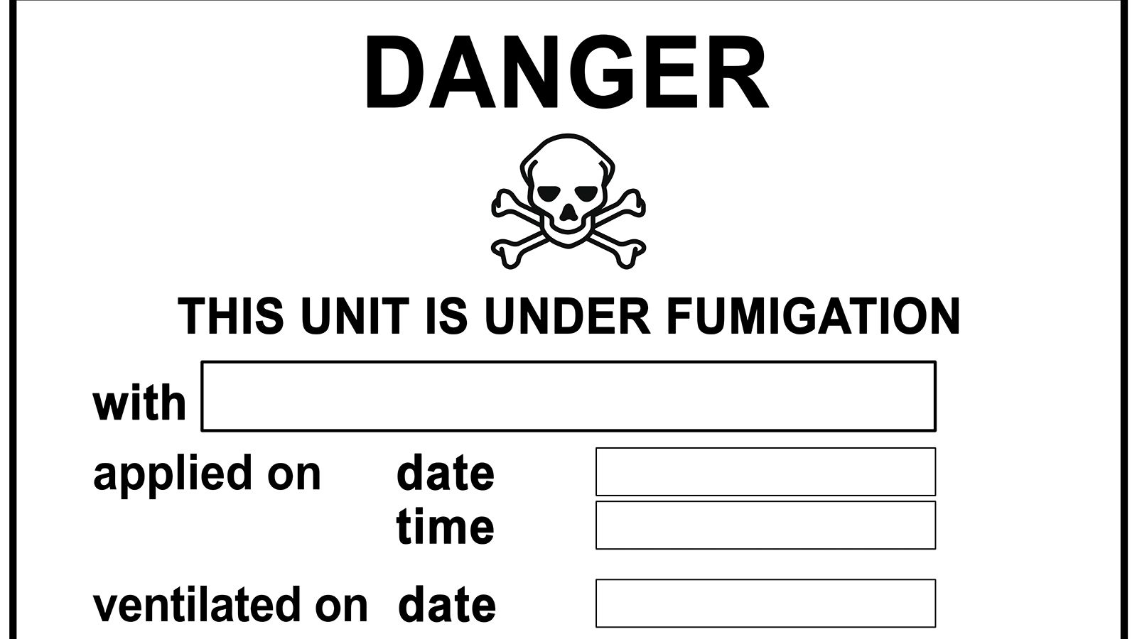 Fumigant marking - Hazmat