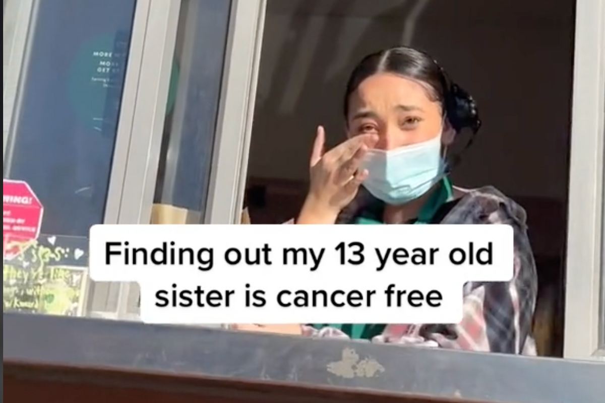 starbucks, sister, cancer free, tiktok