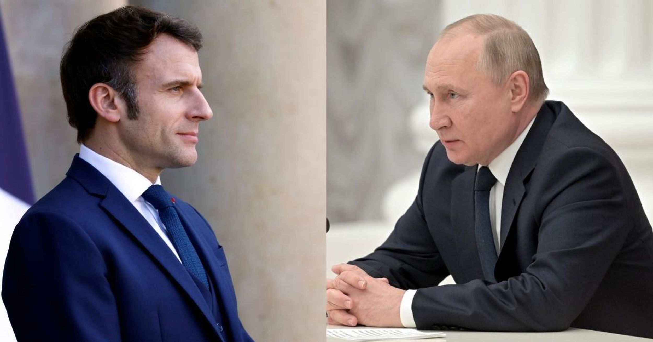 Emmanuel Macron's Dramatic Photos After Phone Call With Putin Become An Instant Viral Meme