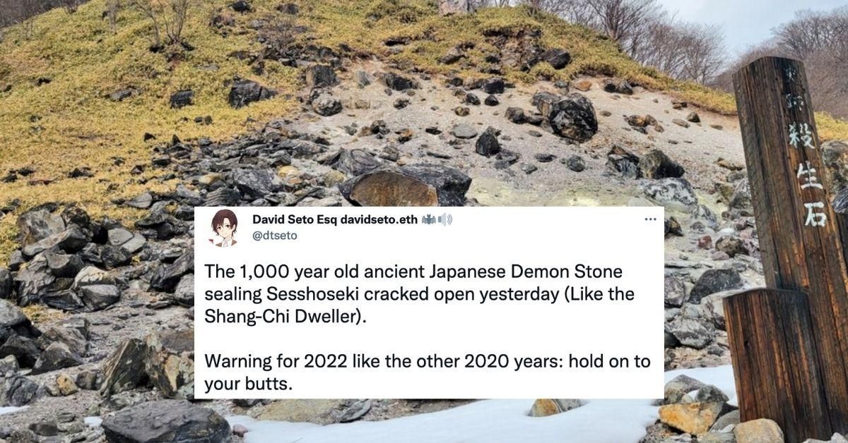 A 1,000-Year-Old Boulder In Japan Thought To Imprison A Demon Just Broke In Half—And People Are Freaking Out