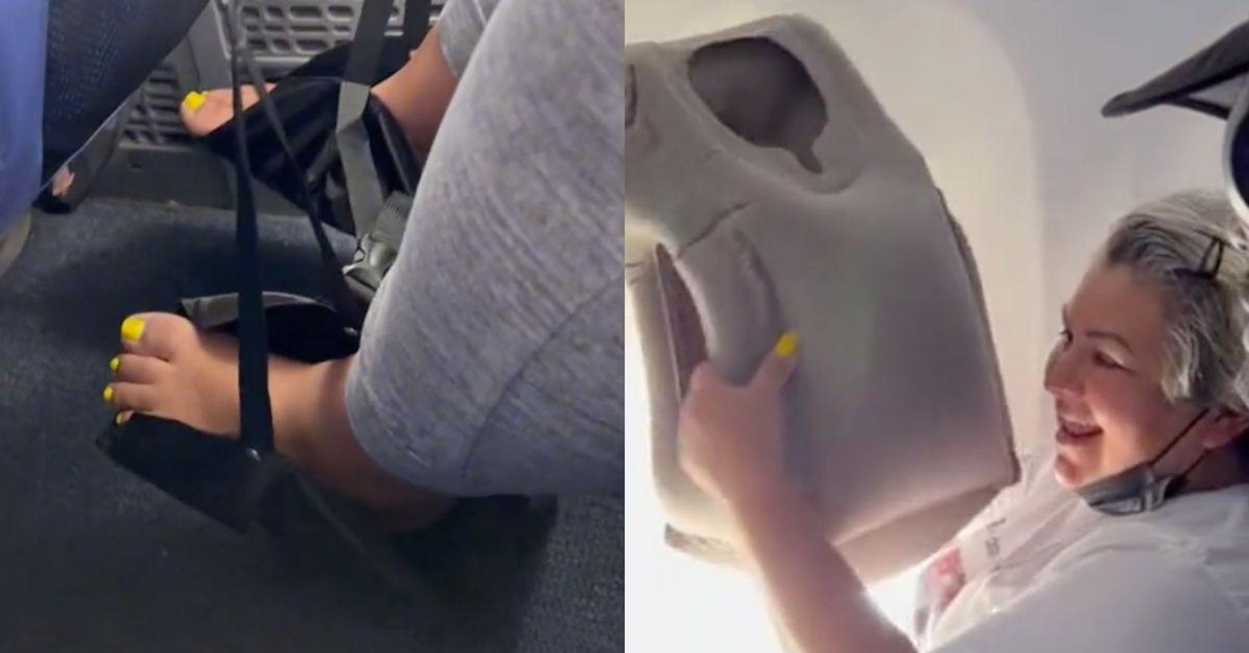TikToker Sparks Heated Debate With Video Showing How She Relaxes Barefoot On Airplanes
