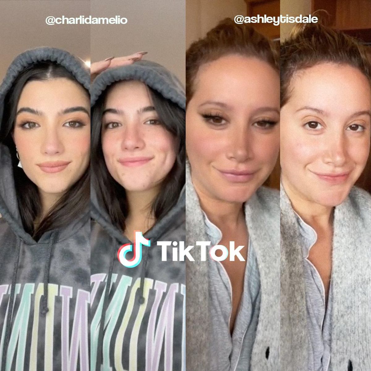 Charli D'Amelio, Ashley Tisdale Remove Filters for TikTok Trend - PAPER