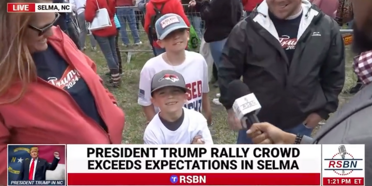 Parents Quickly Correct Kid At Trump Rally Who Tells Reporter He's Excited 'To See Joe Biden'