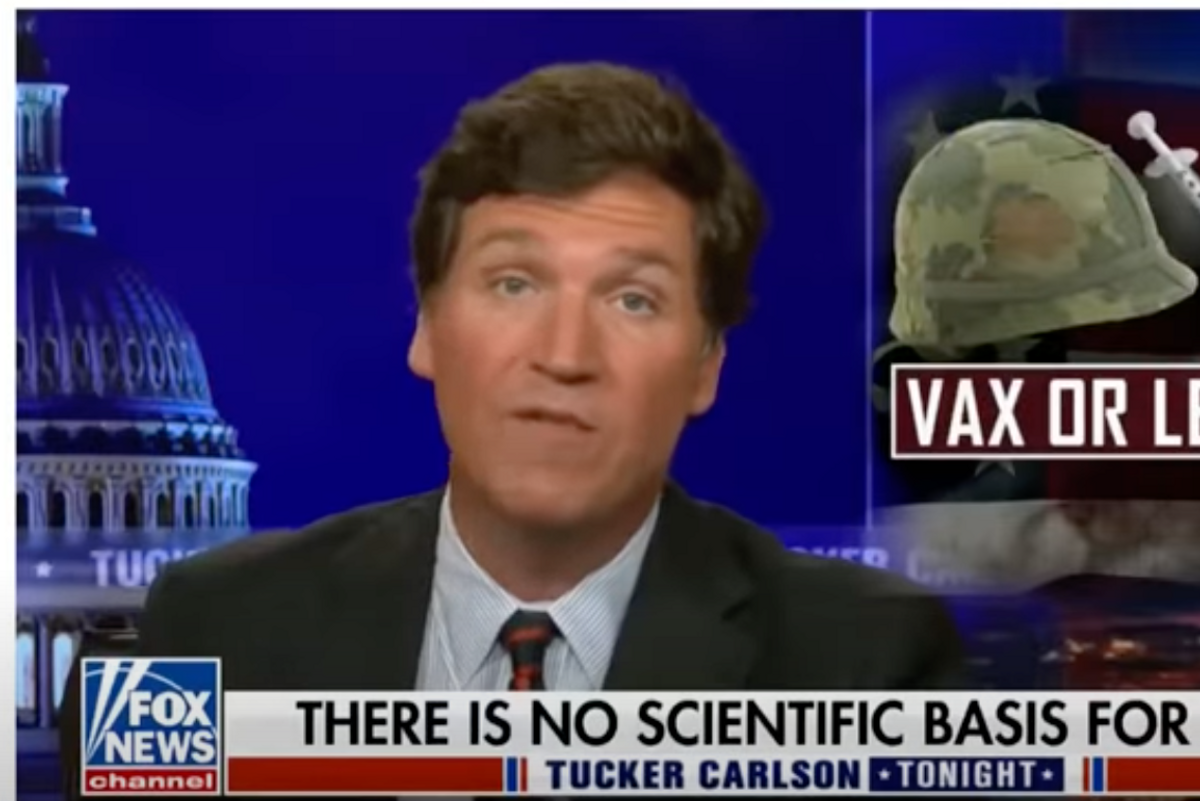 Tucker Carlson Declares He’s Completely Unvaccinated. Don’t Be Gross In The Comments.