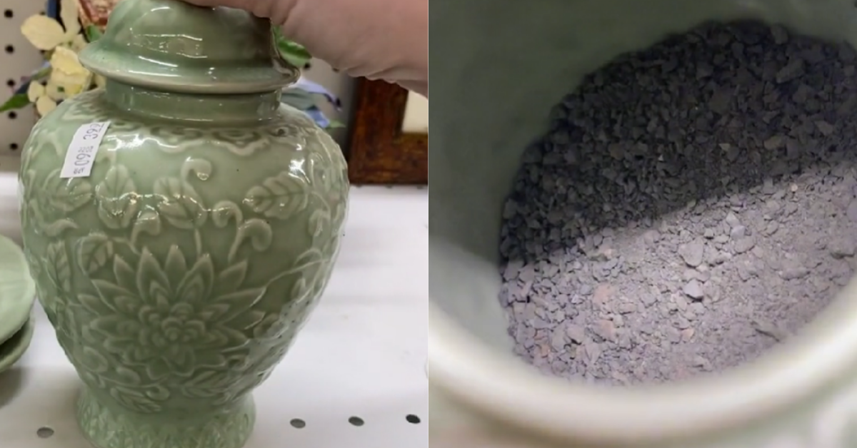 TikToker Floored After Discovering Ceramic Jar On Sale At Goodwill Appears To Contain Ashes