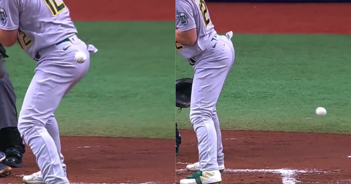 Baseball Perfectly Bounces Off Batter's Butt In Hilarious Slow-Motion Clip—And Fans Are Obsessed
