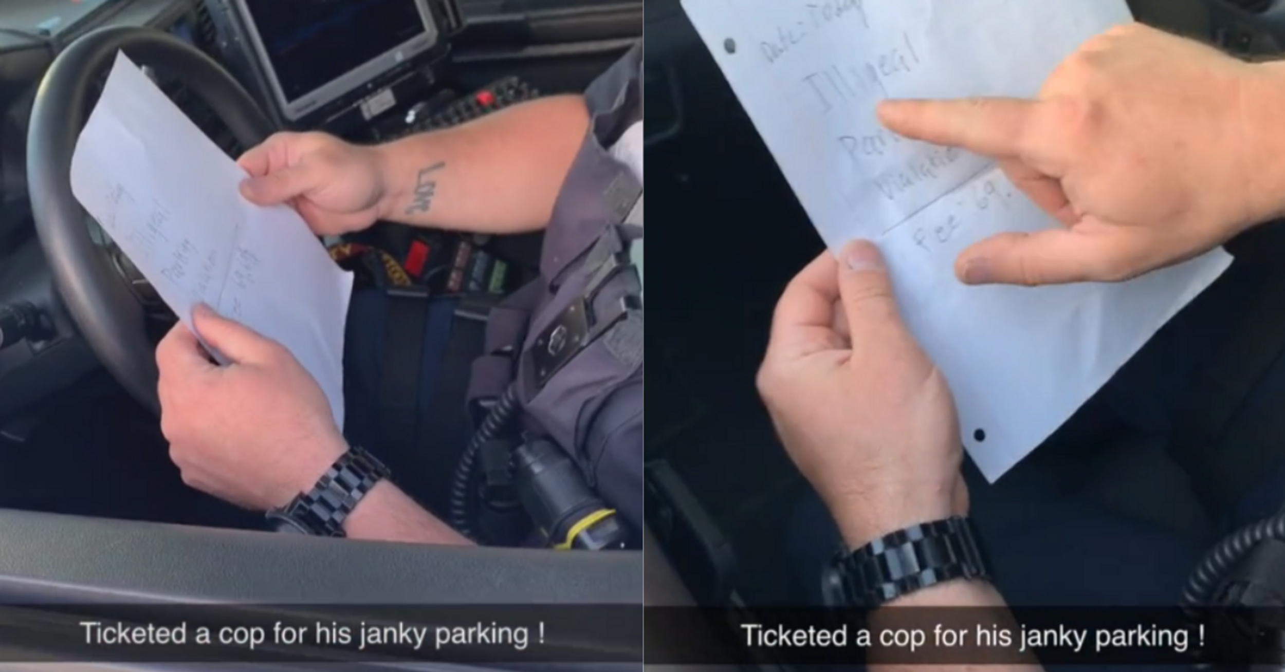 TikToker Gives Police Officer A 'Parking Ticket' For Parking On Sidewalk—And It Backfires Hard