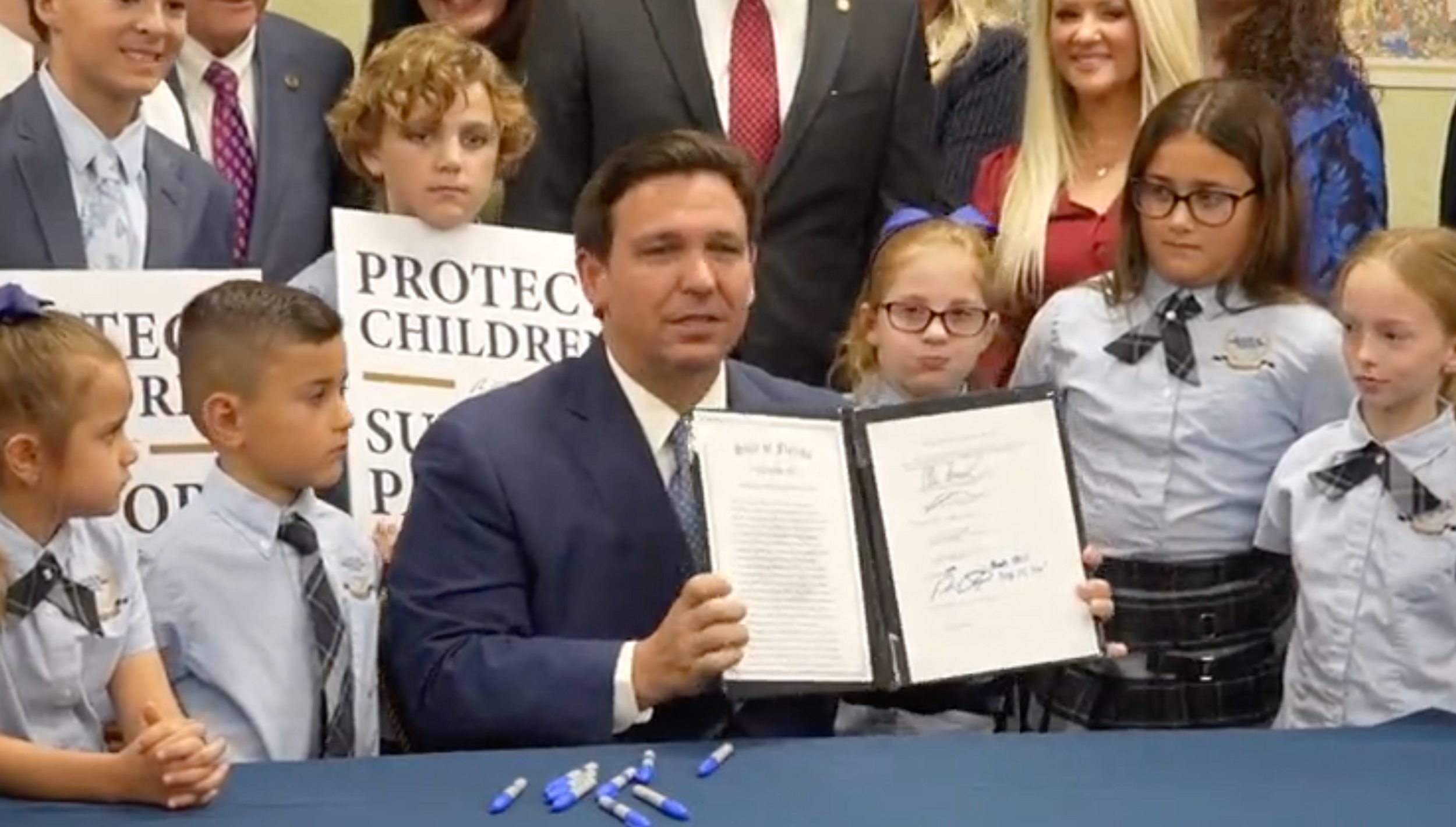 Ron DeSantis Slammed After Surrounding Himself With Children for 'Don't Say Gay' Bill Signing