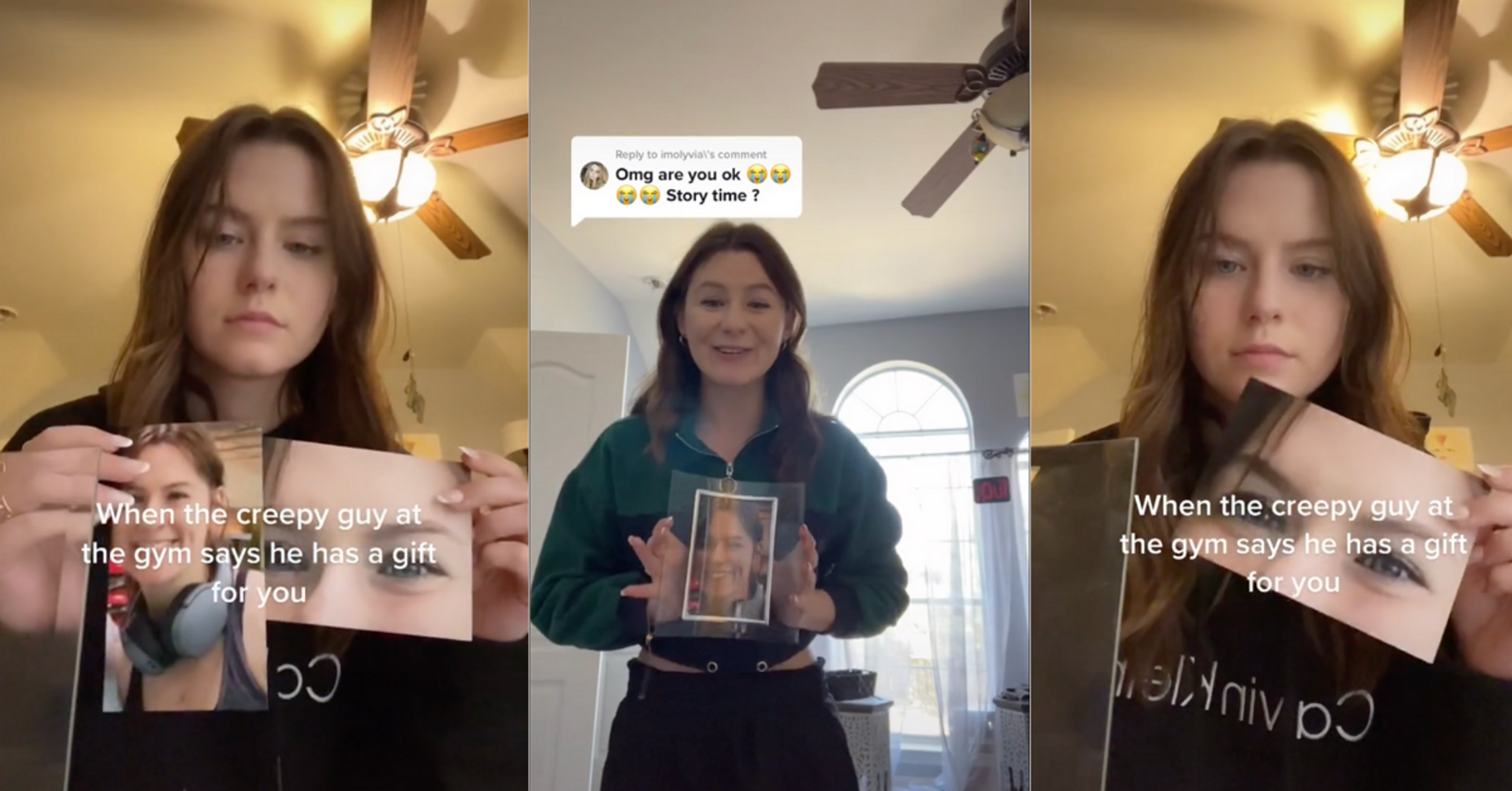 Woman Speaks Out After 'Creepy Guy' At Gym Gives Her A Framed Photo Of Herself As A 'Gift'