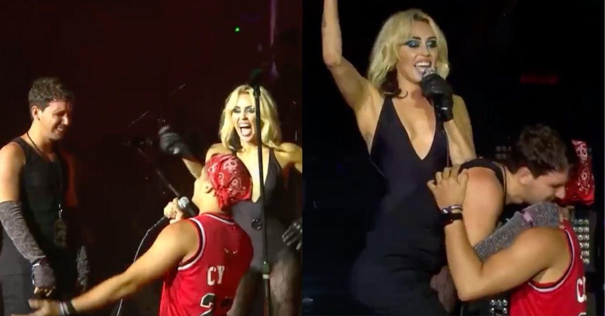 Miley Cyrus Helps Gay Fan Propose To His Boyfriend On Stage—Then Mocks Her Own Failed Marriage