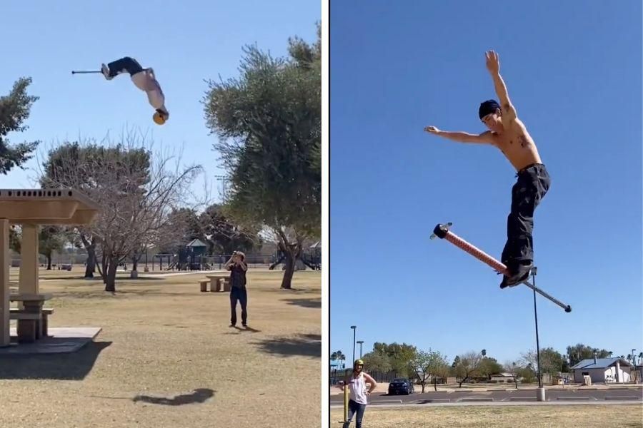 Extreme pogo sticking is a thing and it's terrifyingly impressive