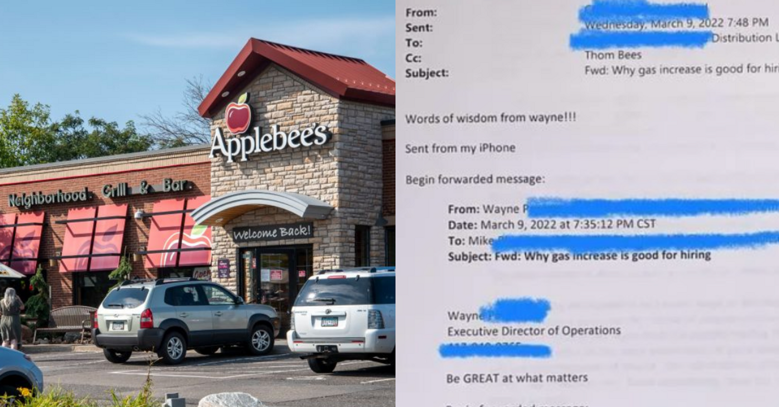 Exec's Email Trying To Capitalize On Desperate Workers Sparks Mass Resignation At Kansas Applebee's