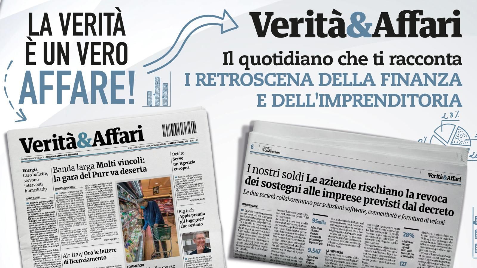 Da domani in edicola il nuovo quotidiano Verità&Affari