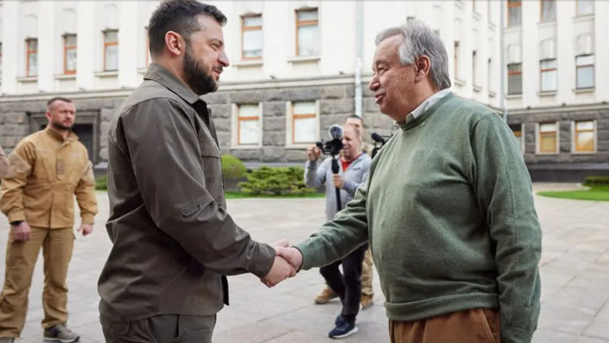 Russians Strike Kyiv During UN Chief's Visit And Besiege Mariupol