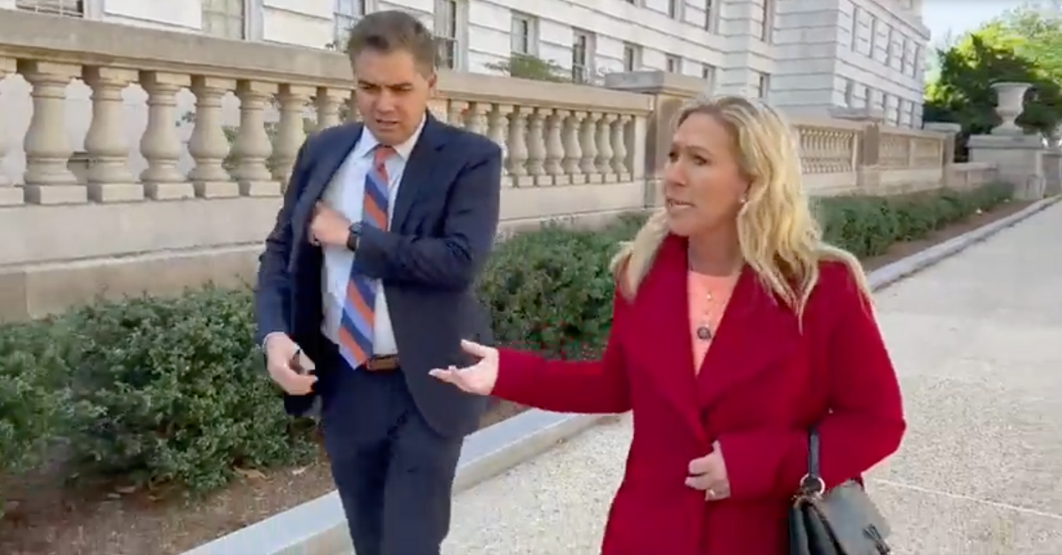 MTG Forces Jim Acosta To Read Her 'Marshall Law' Text Out Loud—And It Doesn't End Well For Her