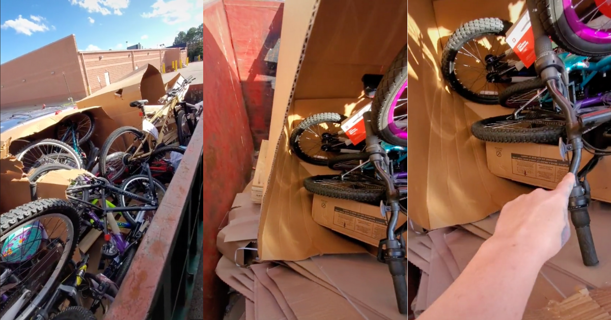 TikToker Sounds Off Over Target Dumpster Full Of Brand New Bikes—And People Are Furious