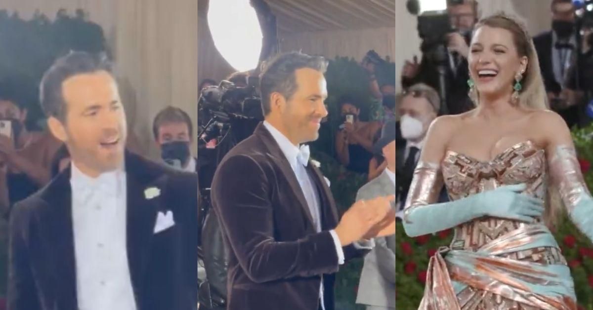Ryan Reynolds' Reaction To Blake Lively's Dress Transformation At The Met Gala Is All Of Us