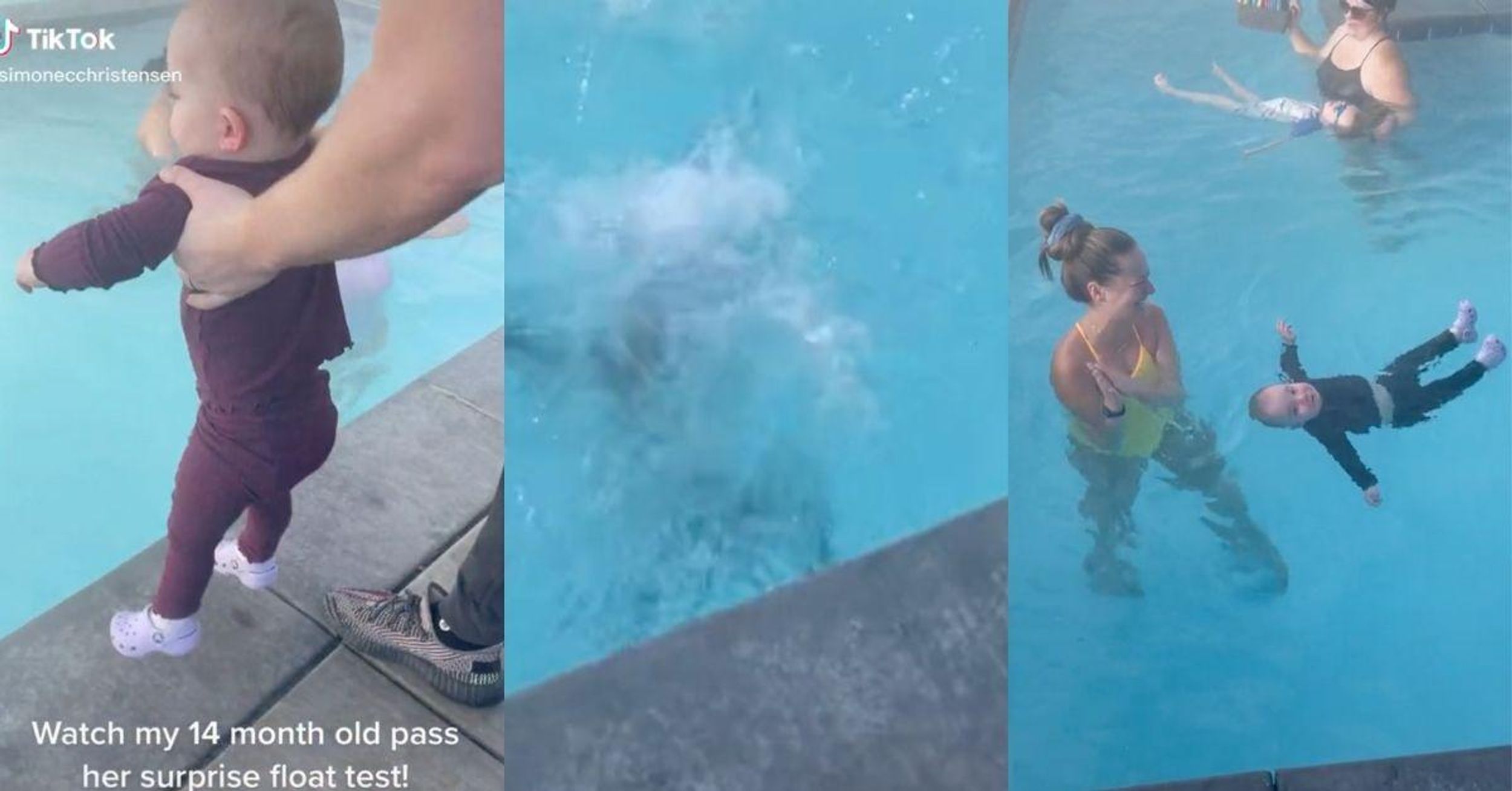 Mom Sparks Debate With Video Of Her 14-Month-Old Baby Passing A 'Surprise Float Test' In Pool