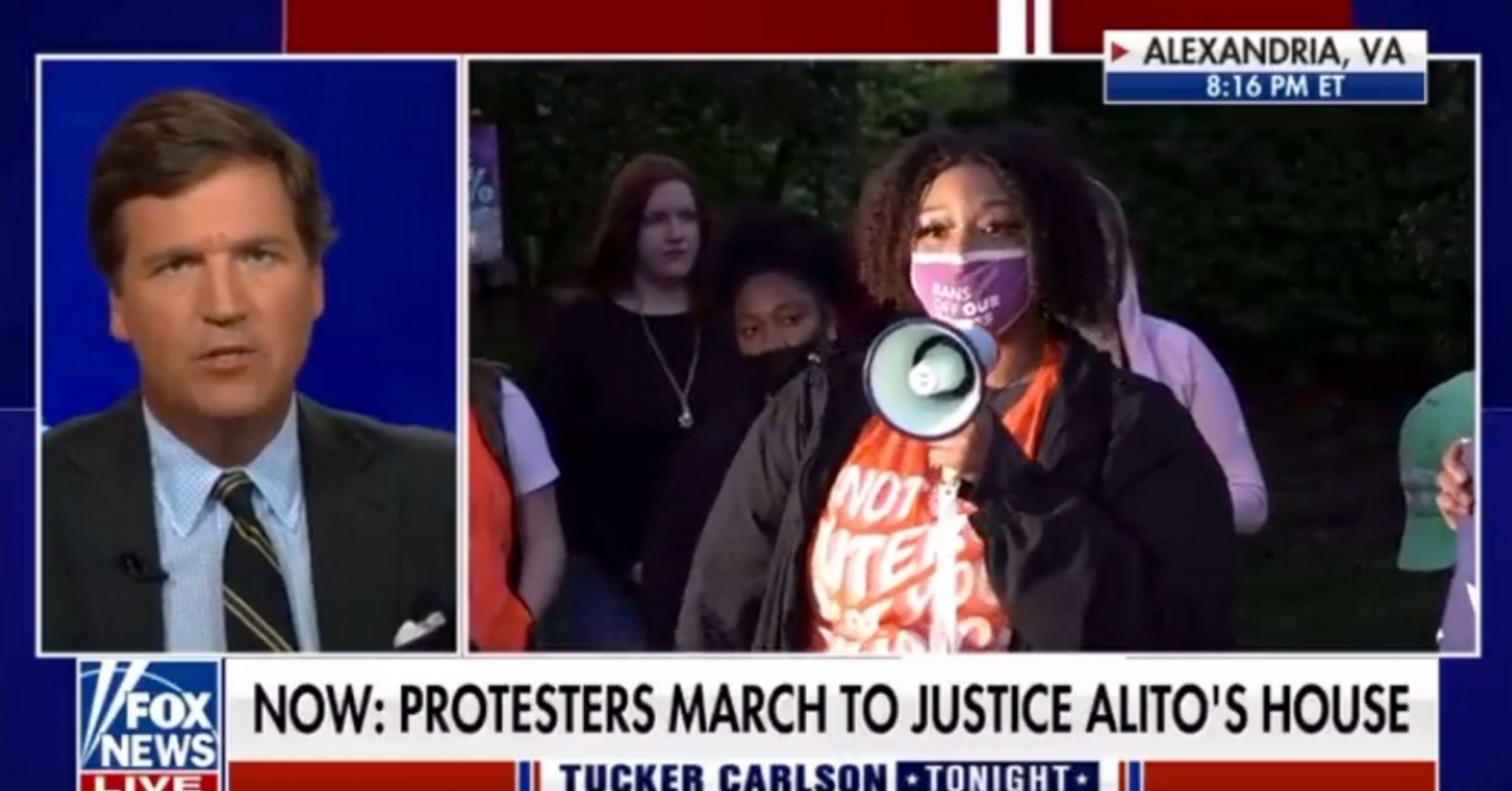 Tucker Carlson Mocked For Clutching His Pearls Over Pro-Choice Activist's Middle Finger
