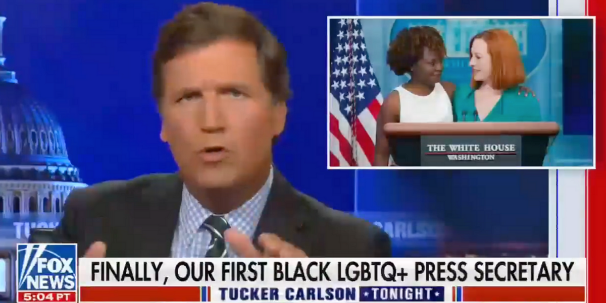 Tucker Carlson Claims Karine Jean-Pierre Only Got Press Sec. Job Because She's Openly Gay In Bigoted Rant