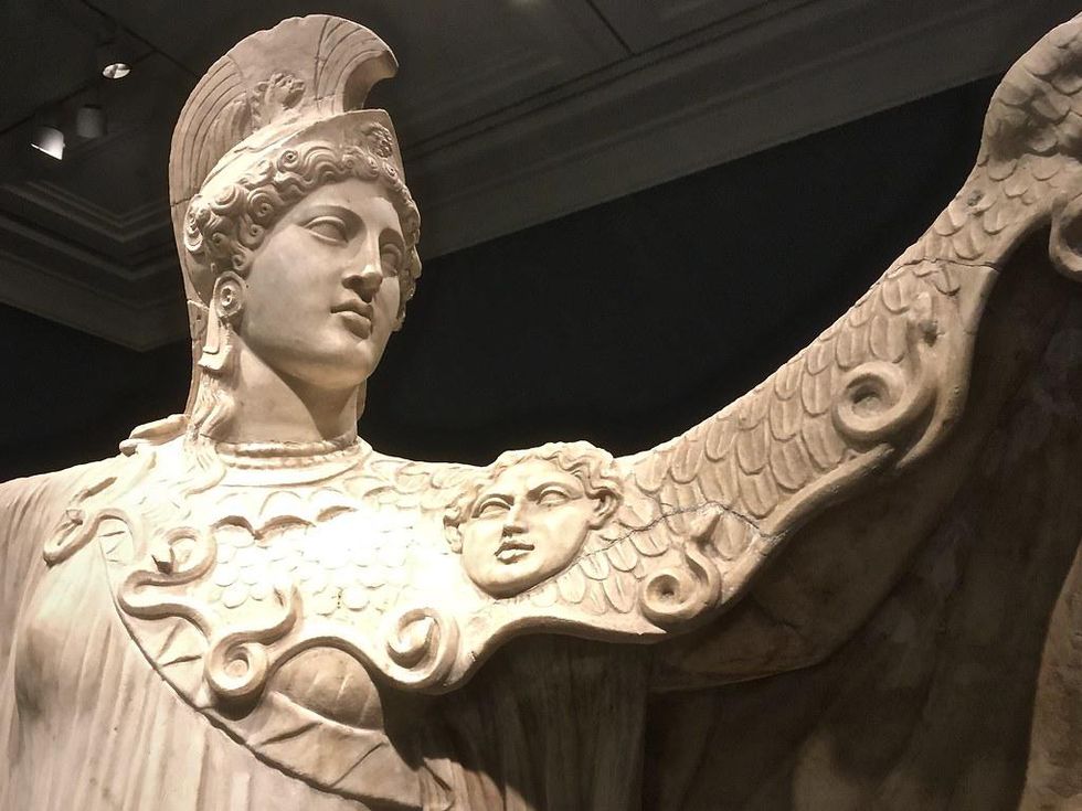 stone statue of Athena, Goddess of War
