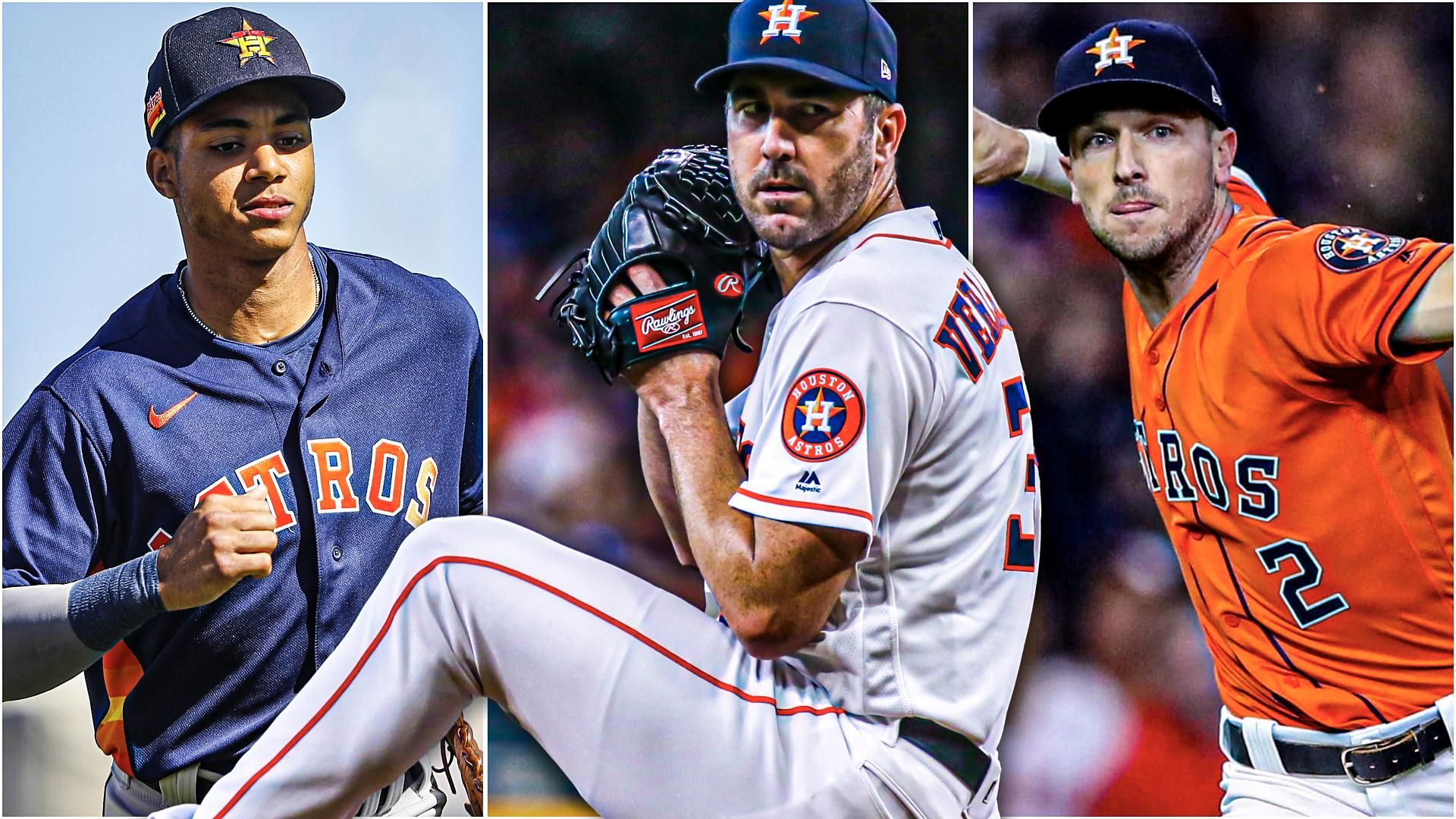 Astros Jeremy Pena, Justin Verlander, Alex Bregman