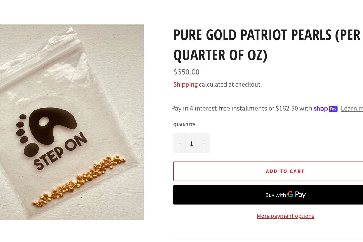 BUY GOLD (Pebbles From Conspiracy Theory Sock Company)