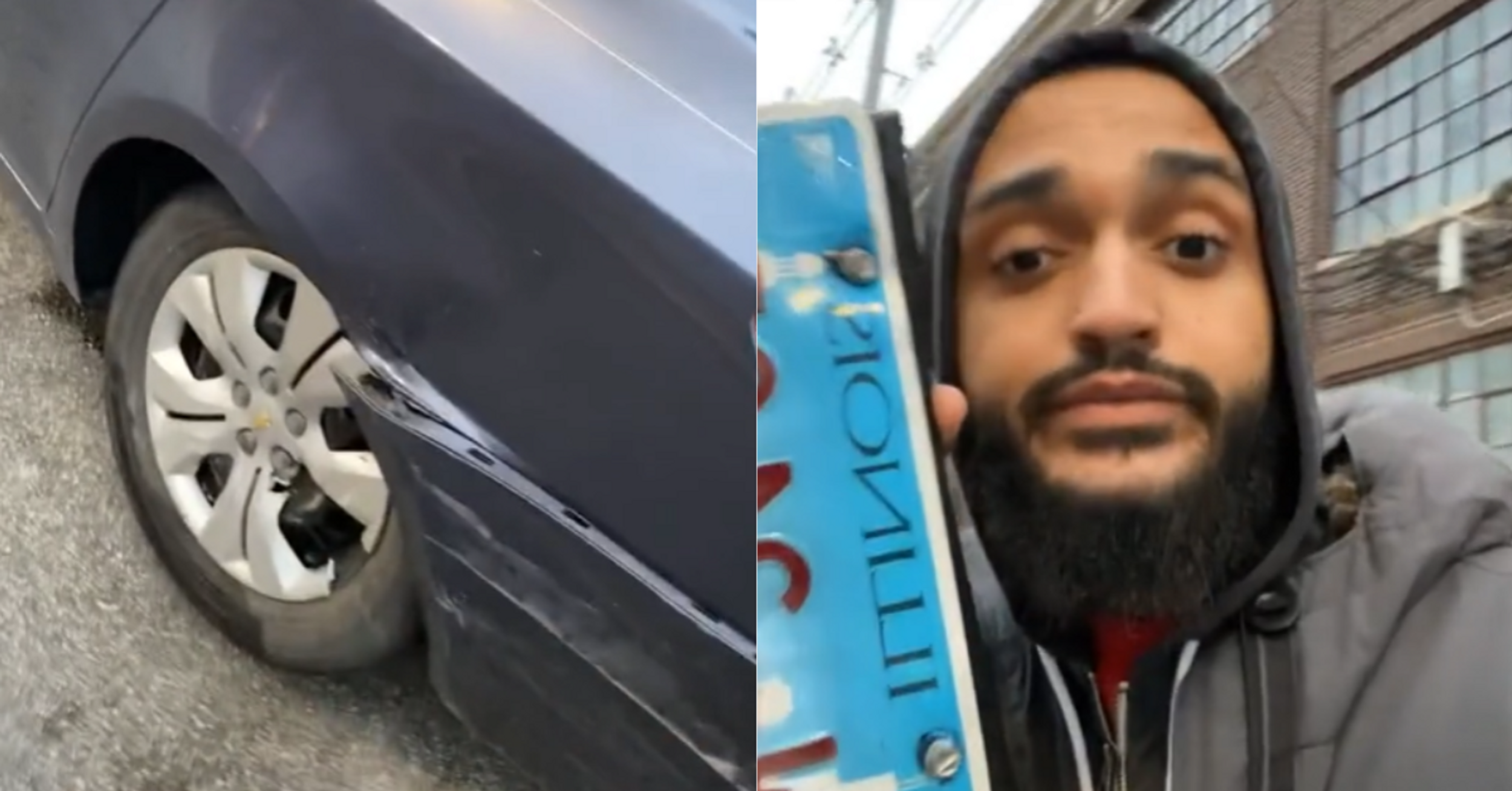 Driver Who Hit Student's Car And Drove Off Gets Instant Dose Of Karma After License Plate Falls Off