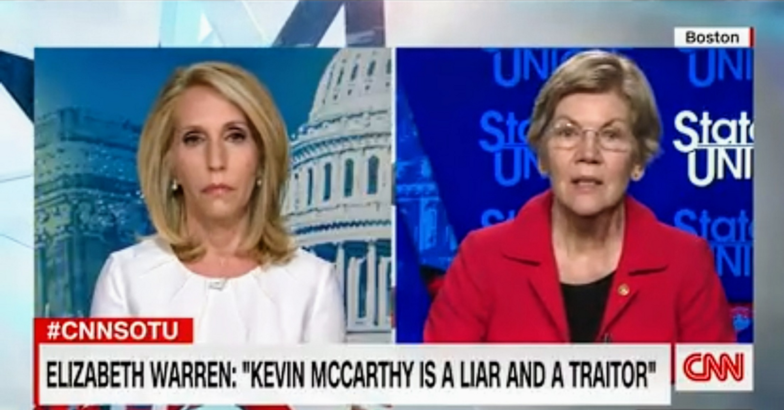 Elizabeth Warren Slams Kevin McCarthy As A 'Liar And A Traitor' In Blunt Interview