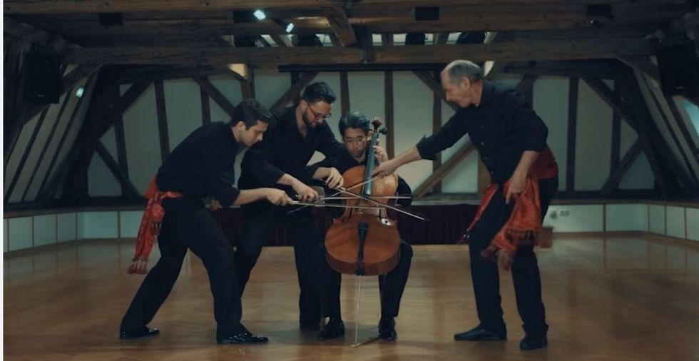 Four cellists play Ravel's 'Bolero' on a single cello and it's one wild ride