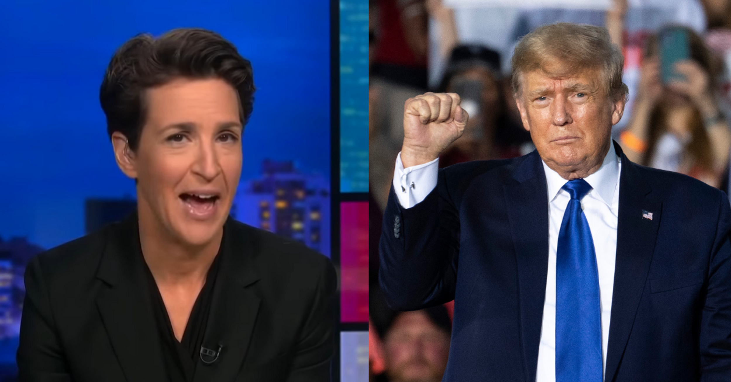 Rachel Maddow Left Speechless By Trump's Deposition Fearing He 'Can Get Killed' By Flying Fruit